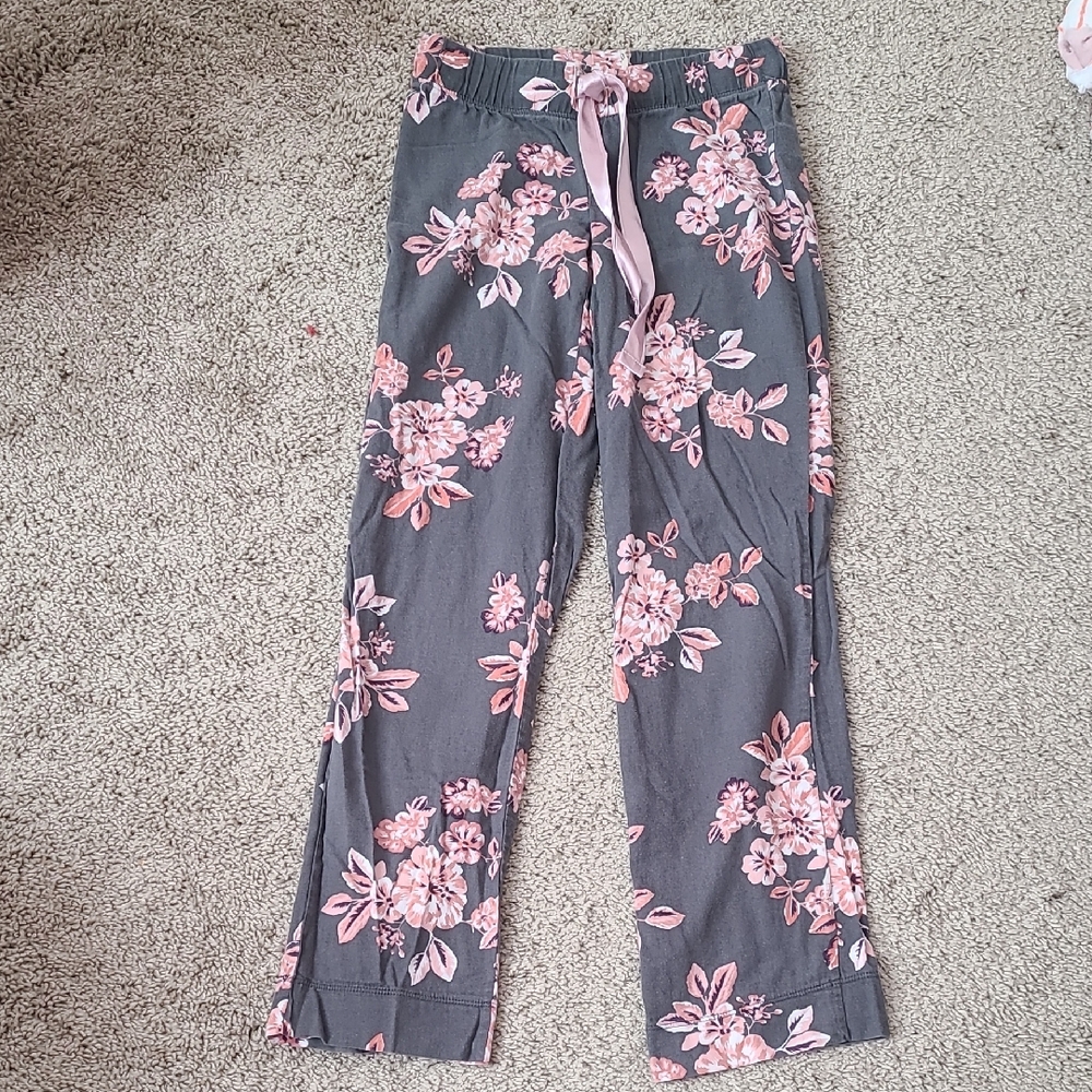 Floral Gray and Pink Lounge Pants